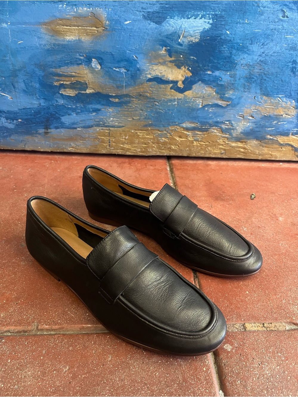 Madewell Black Leather Penny Loafers